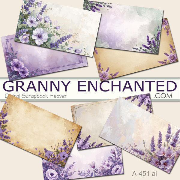 A-451 ai Mini Victorian Calling Card Background Prints